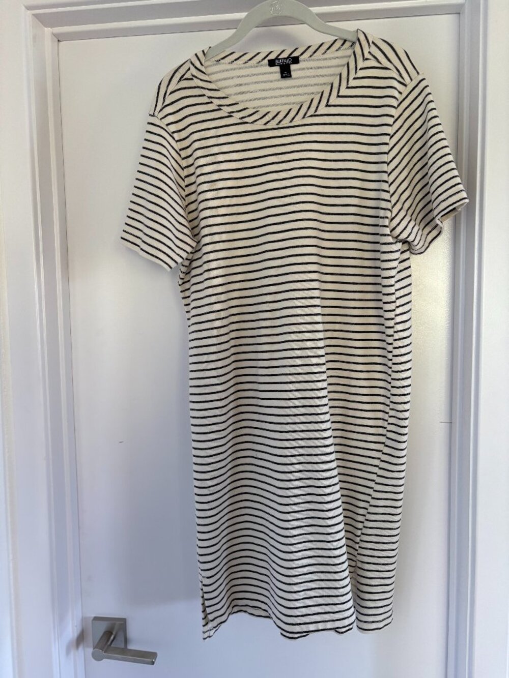 Buffalo David Bitton Striped T-Shirt Dress Crewneck Short Sleeve Size M EUC